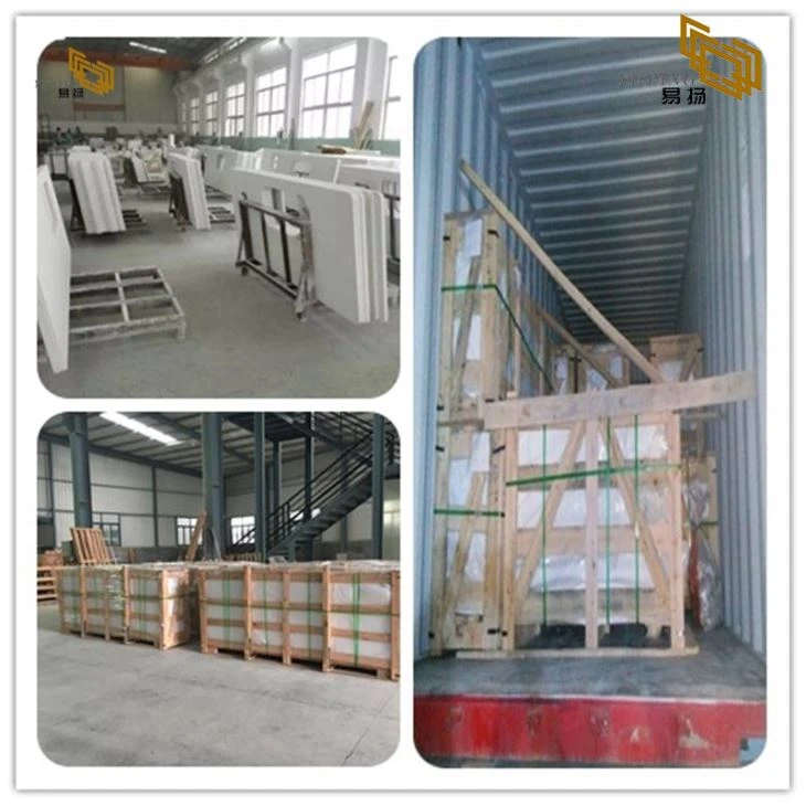 Snow White Artificial Stone Marble Slab packing