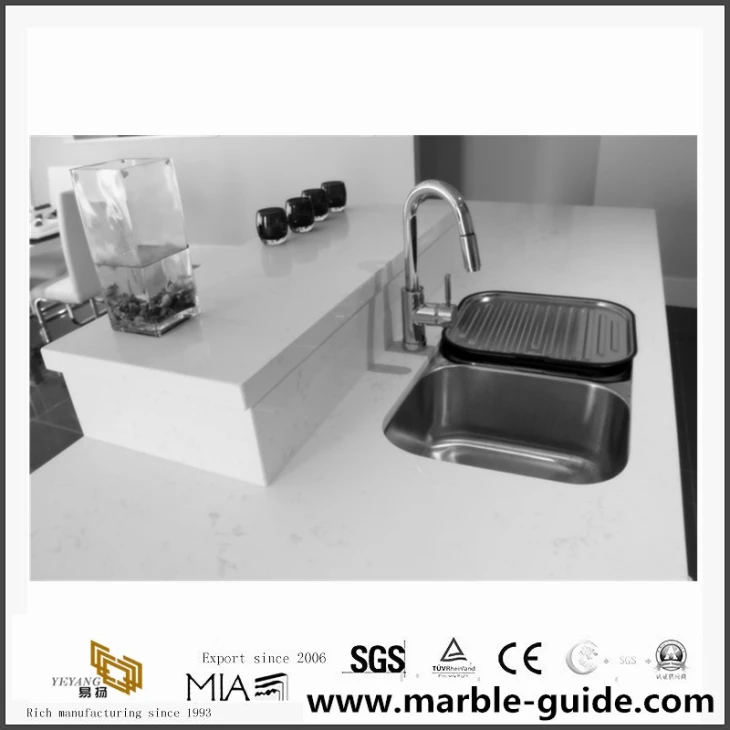 China Quartz Kitchen Countertops Cost Polished Engineered Stone