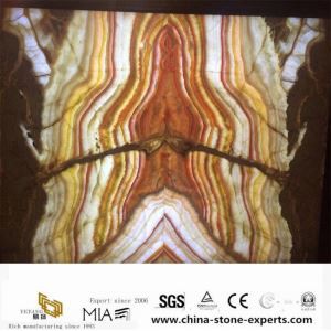 Visokokvalitetni Rainbow Onyx Polirani Orange Wood Grain Onyx Ploče